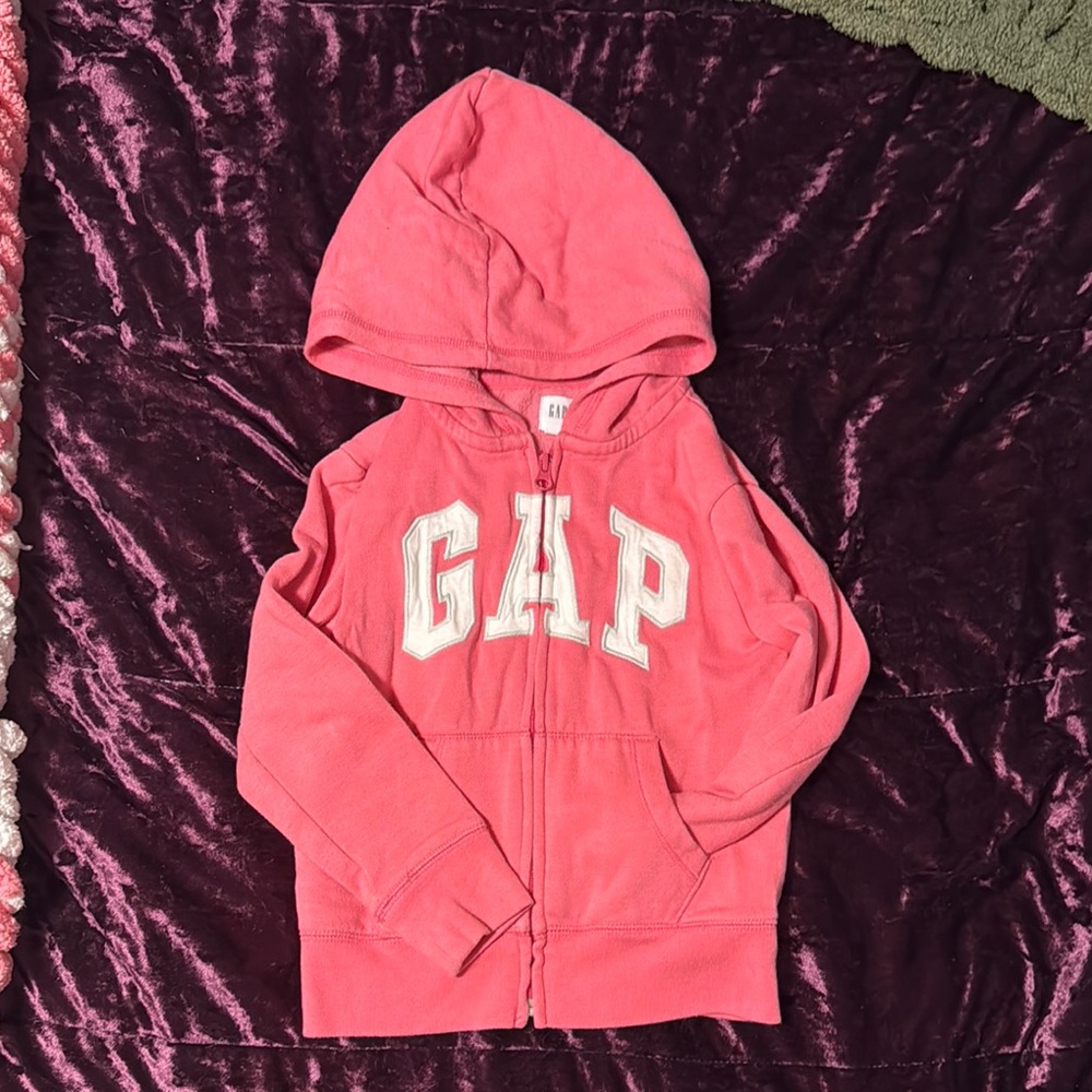 GAP Pink Sweatshirt Hoodie with Logo and Zipper